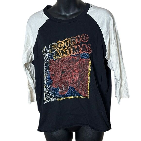 MOTHER Graphic Tee electric animal 80s leopard print retro - Picture 1 of 5